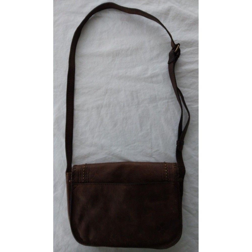 PATRICIA NASH BEAUMONT Brown Leather Crossbody Purse Messenger Bag Tassel - Picture 6 of 9